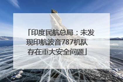 印度民航总局：未发现印航波音787机队存在重大安全问题