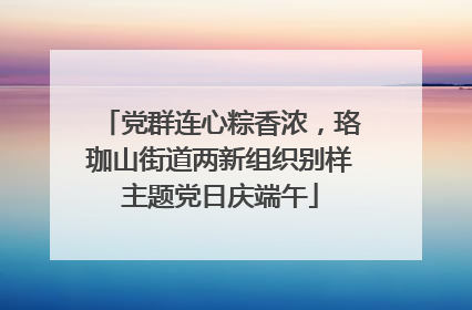 党群连心粽香浓，珞珈山街道两新组织别样主题党日庆端午