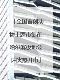全国首创动物主题市集在哈尔滨极地公园火热开市