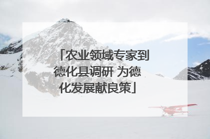 农业领域专家到德化县调研 为德化发展献良策