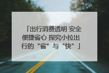 出行消费透明 安全便捷省心 探究小拉出行的“省”与“快”
