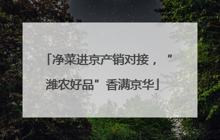 净菜进京产销对接，“潍农好品”香满京华