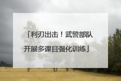 利刃出击！武警部队开展多课目强化训练