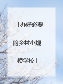 办好必要的乡村小规模学校