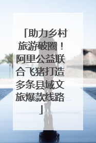 助力乡村旅游破圈！阿里公益联合飞猪打造多条县域文旅爆款线路