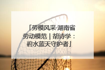 劳模风采·湖南省劳动模范｜胡诗学：碧水蓝天守护者