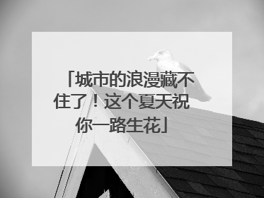 城市的浪漫藏不住了！这个夏天祝你一路生花