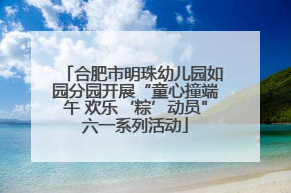 合肥市明珠幼儿园如园分园开展“童心撞端午 欢乐‘粽’动员”六一系列活动