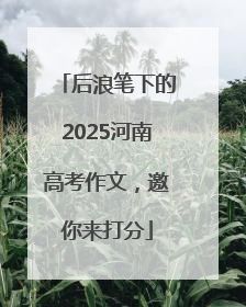 后浪笔下的2025河南高考作文，邀你来打分