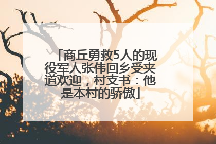 商丘勇救5人的现役军人张伟回乡受夹道欢迎，村支书：他是本村的骄傲