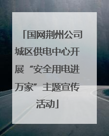 国网荆州公司城区供电中心开展“安全用电进万家”主题宣传活动