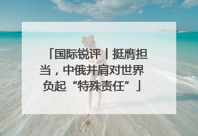 国际锐评丨挺膺担当，中俄并肩对世界负起“特殊责任”