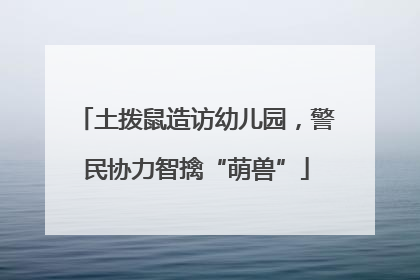 土拨鼠造访幼儿园，警民协力智擒“萌兽”