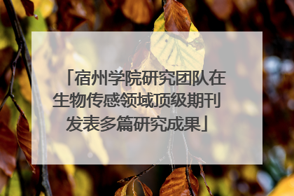 宿州学院研究团队在生物传感领域顶级期刊发表多篇研究成果