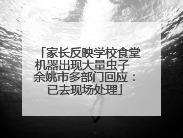 家长反映学校食堂机器出现大量虫子 余姚市多部门回应：已去现场处理