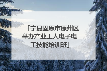 宁夏固原市原州区举办产业工人电子电工技能培训班