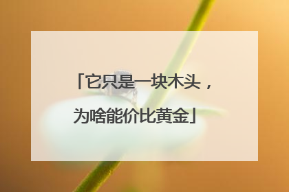 它只是一块木头，为啥能价比黄金