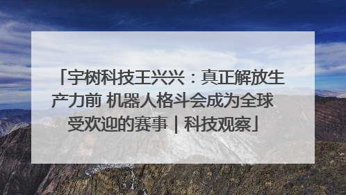 宇树科技王兴兴：真正解放生产力前 机器人格斗会成为全球受欢迎的赛事｜科技观察