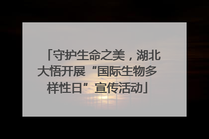 守护生命之美，湖北大悟开展“国际生物多样性日”宣传活动