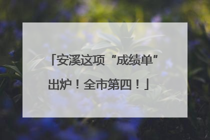 安溪这项“成绩单”出炉！全市第四！