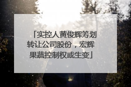 实控人黄俊辉筹划转让公司股份，宏辉果蔬控制权或生变