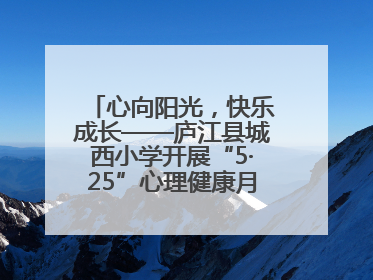心向阳光，快乐成长——庐江县城西小学开展“5·25”心理健康月系列活动