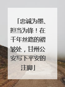 忠诚为墨、担当为锋！在千年丝路的褶皱处，甘州公安写下平安的注脚