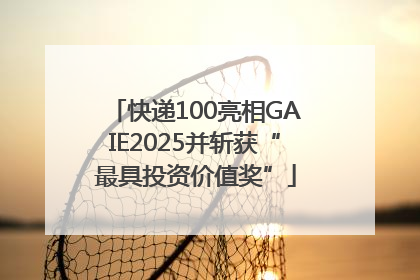 快递100亮相GAIE2025并斩获“最具投资价值奖”