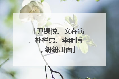 尹锡悦、文在寅、朴槿惠、李明博，纷纷出面