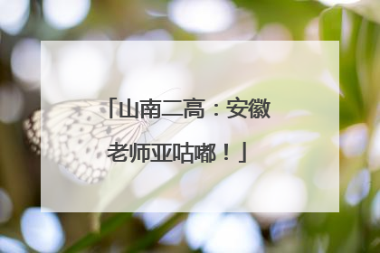 山南二高：安徽老师亚咕嘟！