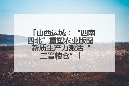 山西运城：“四南四北”重塑农业版图 新质生产力激活“三晋粮仓”