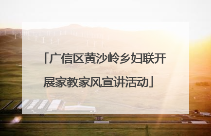 广信区黄沙岭乡妇联开展家教家风宣讲活动