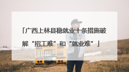 广西上林县稳就业十条措施破解“招工难”和“就业难”