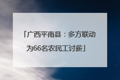 广西平南县：多方联动为66名农民工讨薪