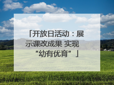 开放日活动：展示课改成果 实现“幼有优育”