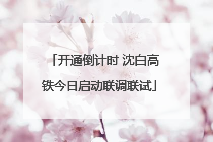 开通倒计时 沈白高铁今日启动联调联试