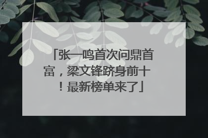 张一鸣首次问鼎首富，梁文锋跻身前十！最新榜单来了