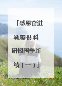 感恩奋进勤履职 科研报国争新绩（一）
