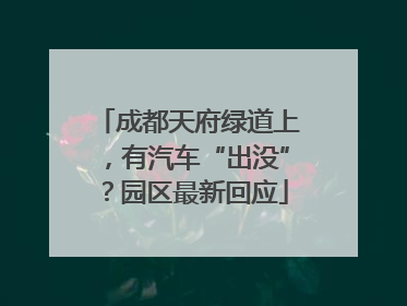 成都天府绿道上，有汽车“出没”？园区最新回应