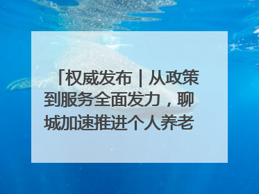 权威发布｜从政策到服务全面发力，聊城加速推进个人养老金制度落地
