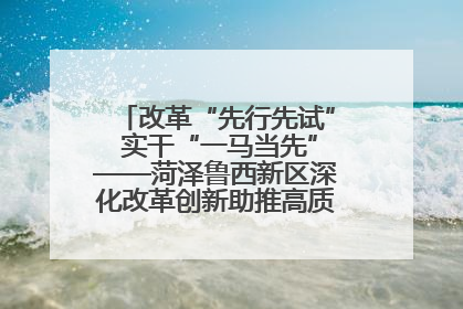 改革“先行先试” 实干“一马当先”——菏泽鲁西新区深化改革创新助推高质量发展纪实