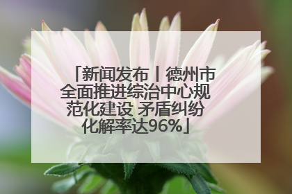 新闻发布丨德州市全面推进综治中心规范化建设 矛盾纠纷化解率达96%