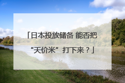 日本投放储备 能否把“天价米”打下来？