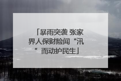 暴雨突袭 张家界人保财险闻“汛”而动护民生