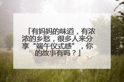 有妈妈的味道，有浓浓的乡愁，很多人来分享“端午仪式感”，你的故事有吗？