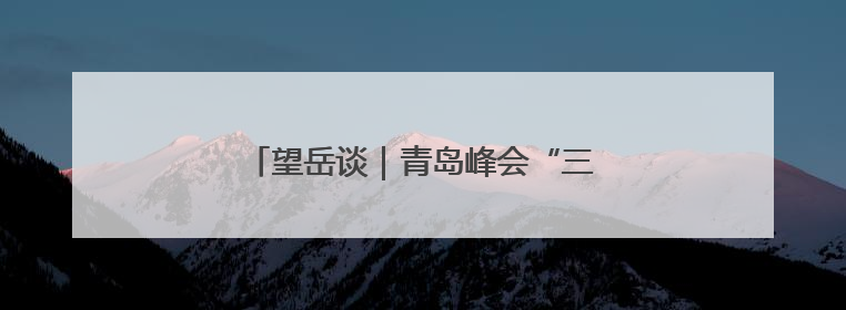 望岳谈｜青岛峰会“三个词”诠释“确定性”
