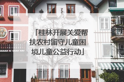 桂林开展关爱帮扶农村留守儿童困境儿童公益行动