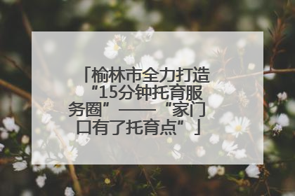 榆林市全力打造“15分钟托育服务圈”——“家门口有了托育点”