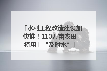 水利工程改造建设加快推！110万亩农田将用上“及时水”