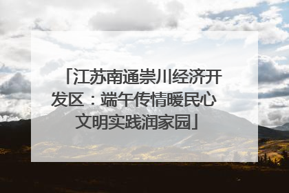 江苏南通崇川经济开发区：端午传情暖民心 文明实践润家园